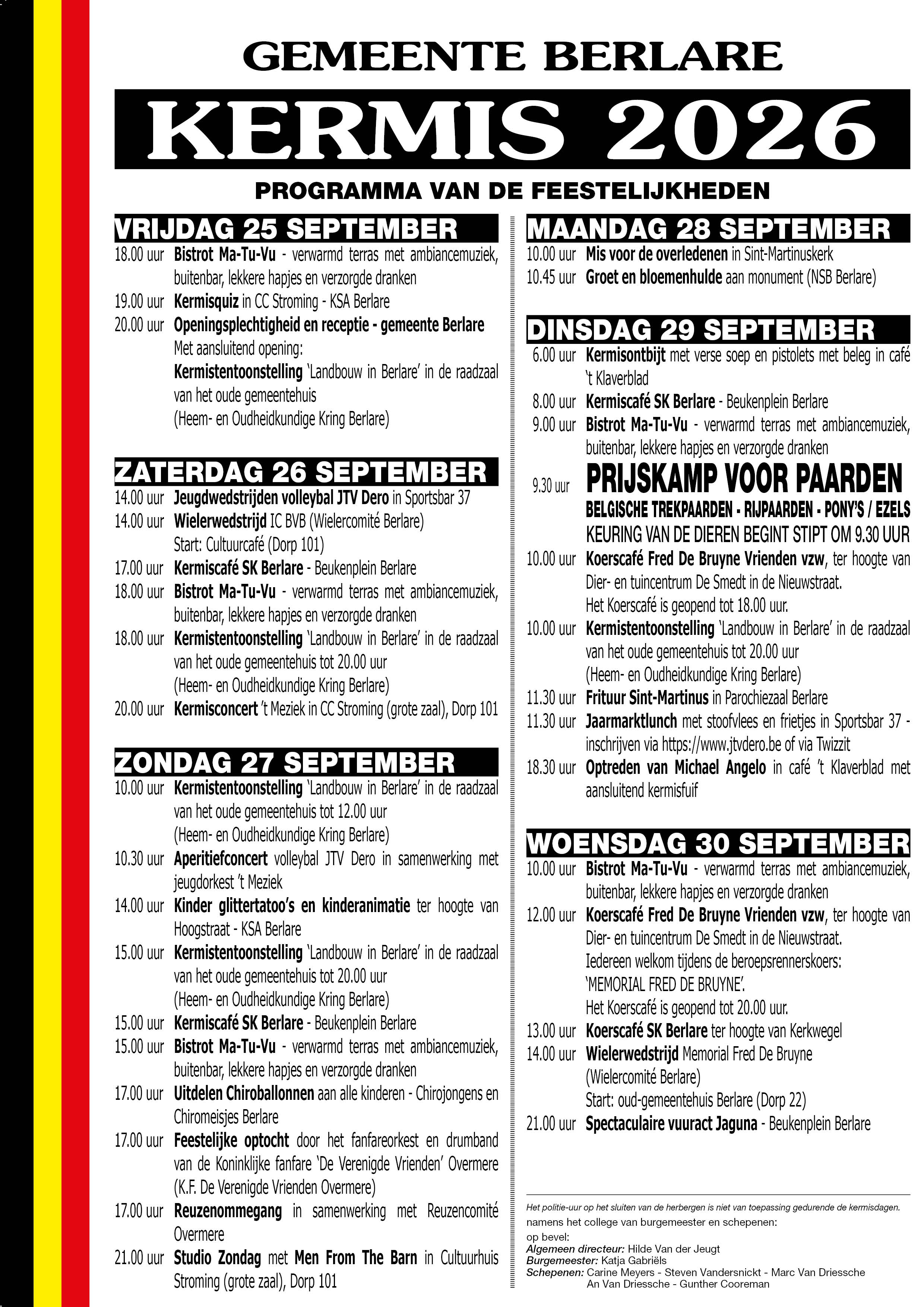 Programma Berlare Kermis